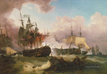 Buque de guerra Painting - Phillip James De Loutherbourg La batalla de Camperdown Batallas navales